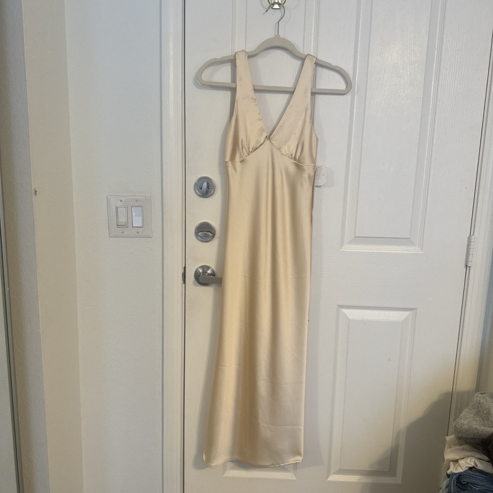 Altar'd State Cream Satin Dress